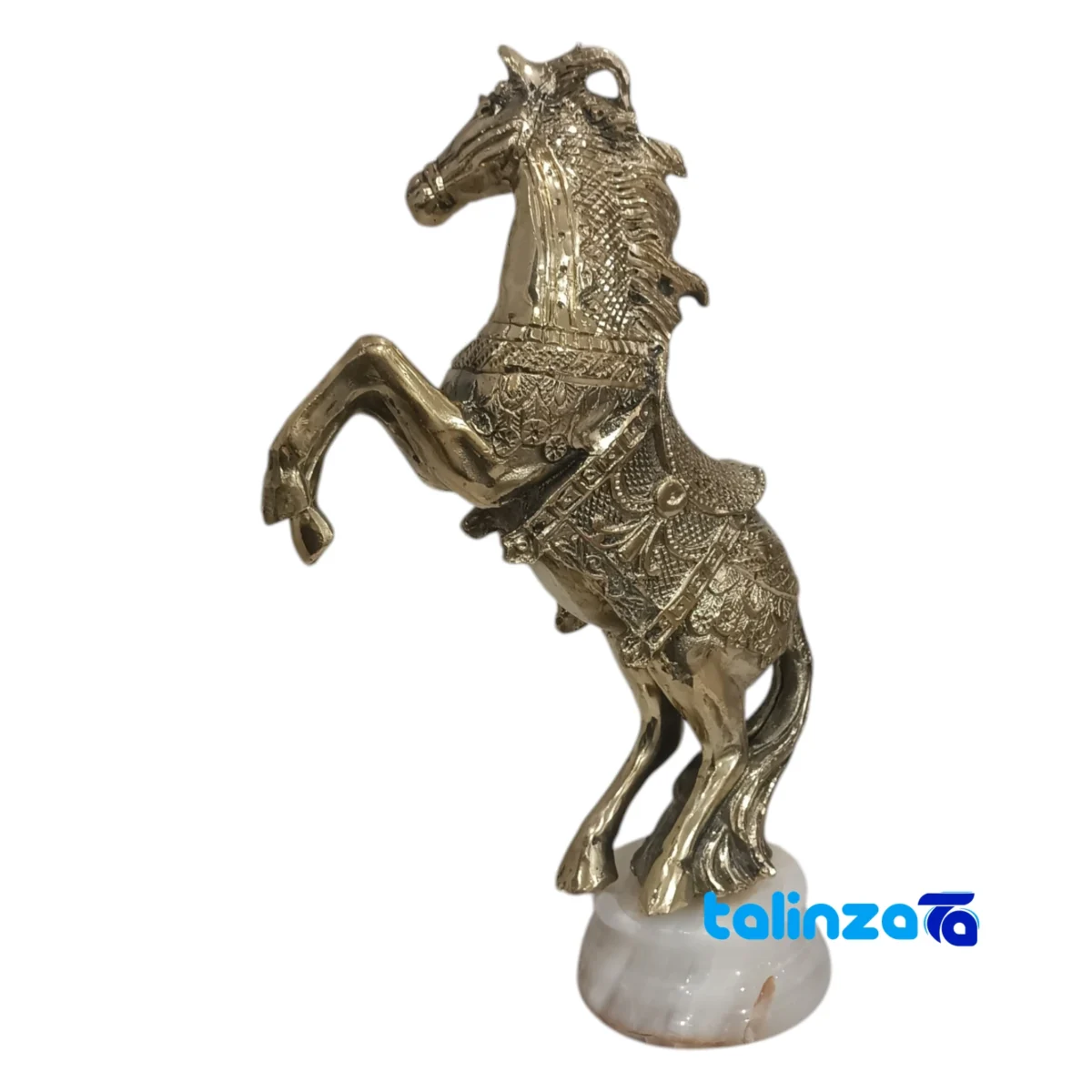 Brass Horse Statue H-2098 Unique Design - Packaging view showing label and