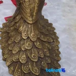 Packaging view of China Royal Peacock Bronze Statue 23x12x19 cm label and