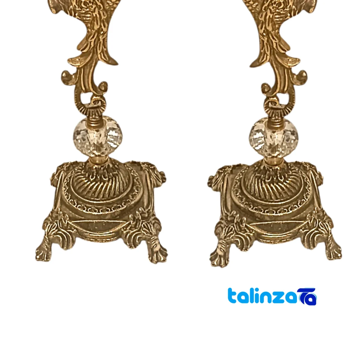 Brass Candle Holder Angel Model S-4266 Set of Two label details and pack finish (Packaging view)