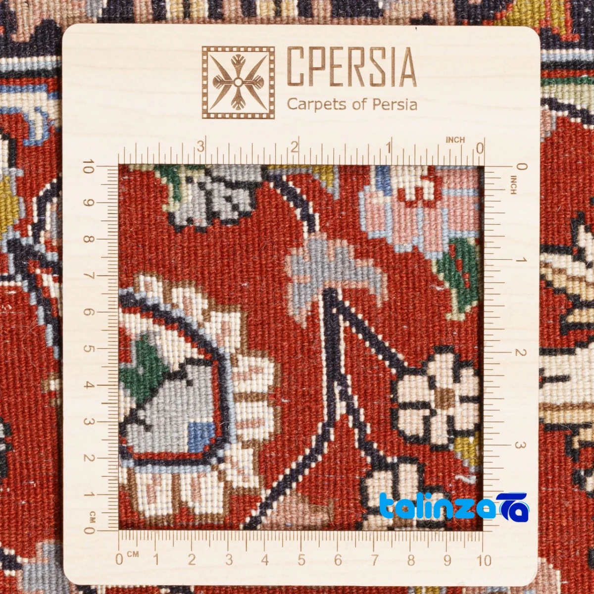 C Persia Handwoven Rug Elegant Design pile texture close-up (Detail view)