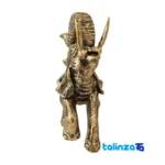 Packaging view of H-1114 Brass Elephant Sculpture Decorative 31x13x31 cm label and