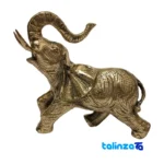 Brass Elephant Statue Decorative Art Piece 33x12x29 centimeters - Packaging view showing label and