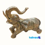 Bronze Elephant Sculpture Artistic Design 29x9x28 cm - Packaging view showing label and