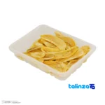 Packaging view of Akbar Rastgoo Dried Banana Snack Organic label and