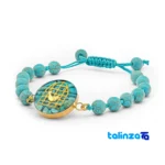 Altin Honar Handmade Jewelry Set Turquoise Gold - Close-up showing saffron strand quality