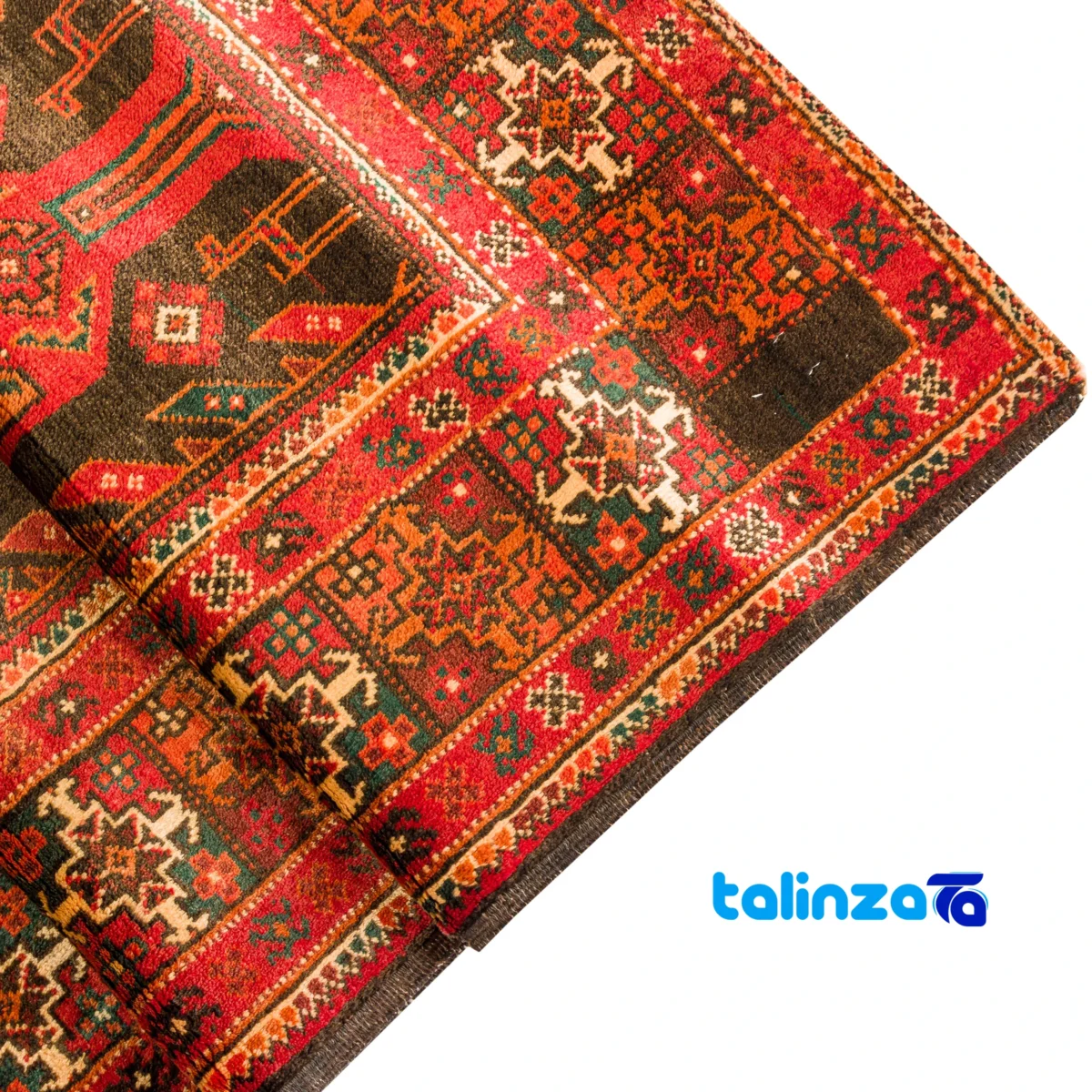 Handwoven Persian Rug Baloch Design Traditional Craftsmanship - Detail view showing pile texture close-up