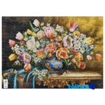 Edge view of Mirnazami Handwoven Tapestry Floral Design with Frame border and finishing