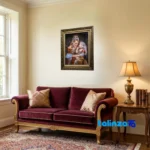 Edge view of Madar Brand Handwoven Carpet Tapestry Design border and finishing