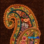 Detail view of C Persia Handwoven Tapestry Flower Design finish and material