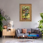 Edge view of Mirnazami Handwoven Tapestry Floral Design border and finishing