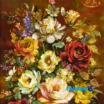 Edge view of C Persia Handwoven Tapestry Floral Design border and finishing