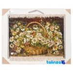 Edge view of Si Persia Handwoven Tapestry Floral Design border and finishing