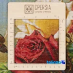 Edge view of Si Persia Handwoven Carpet Wall Art Flower in Vase border and finishing