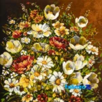 Edge view of Si Persia Handwoven Tapestry Floral Design border and finishing