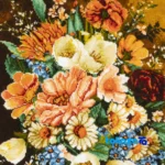 Edge view of Si Persia Handwoven Tapestry Flower Design border and finishing