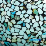 Detail view of Magnificent-Art Turquoise Inlaid Mirror Copper Decorative finish and material