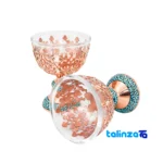 Packaging view of Magnificent Art Turquoise Inlaid Seven Piece Nut Bowls Set seal and bag finish