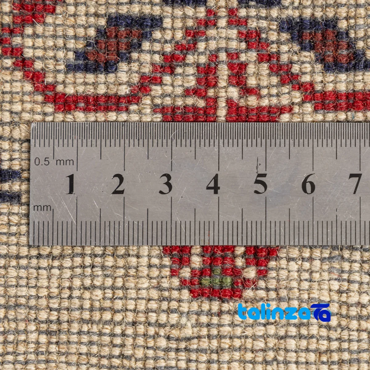 Corner detail of Baloch Handwoven Area Rug - Traditional Design binding and edges