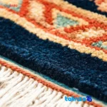 Corner detail of Handwoven Persian Carpet Unique Design 257 × binding and edges