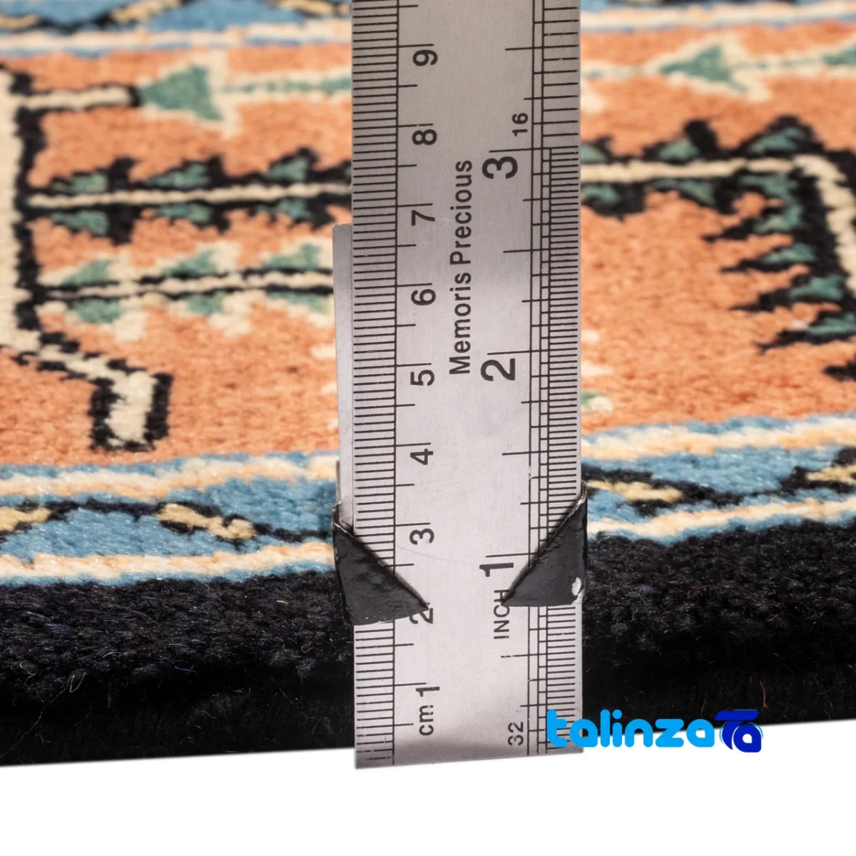 Corner detail of C Persia Handwoven Rug Elegant Design binding and edges