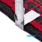 Corner detail of Cypressia Handwoven Area Rug Colorful Design binding and edges