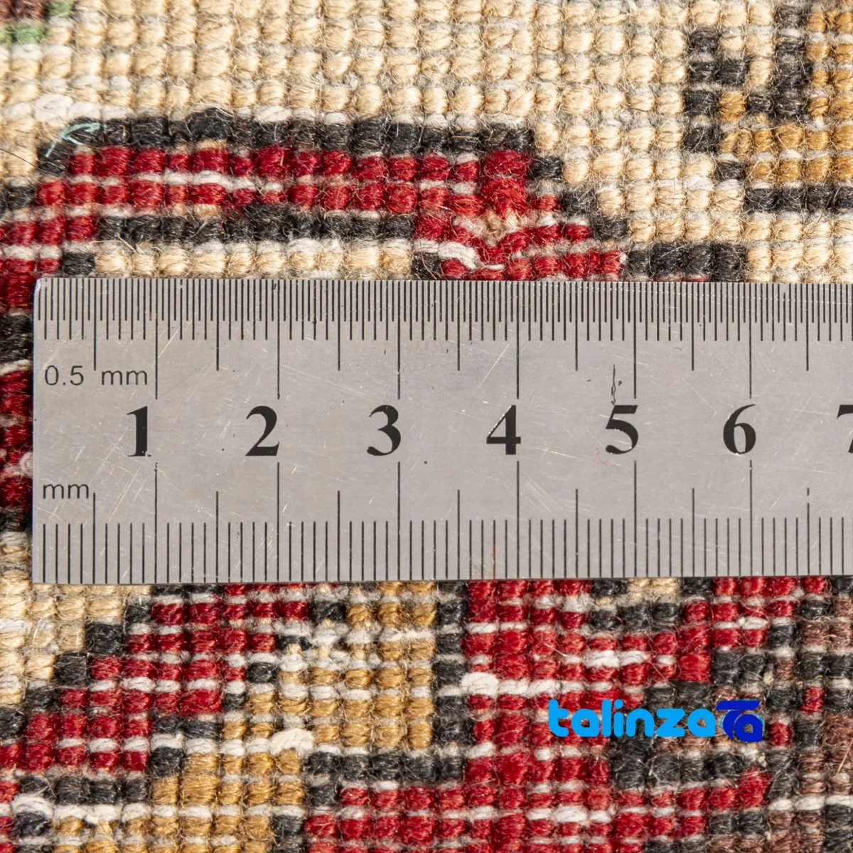Baloch Handwoven Rug Area Design Natural Dye - Corner detail showing binding and edges