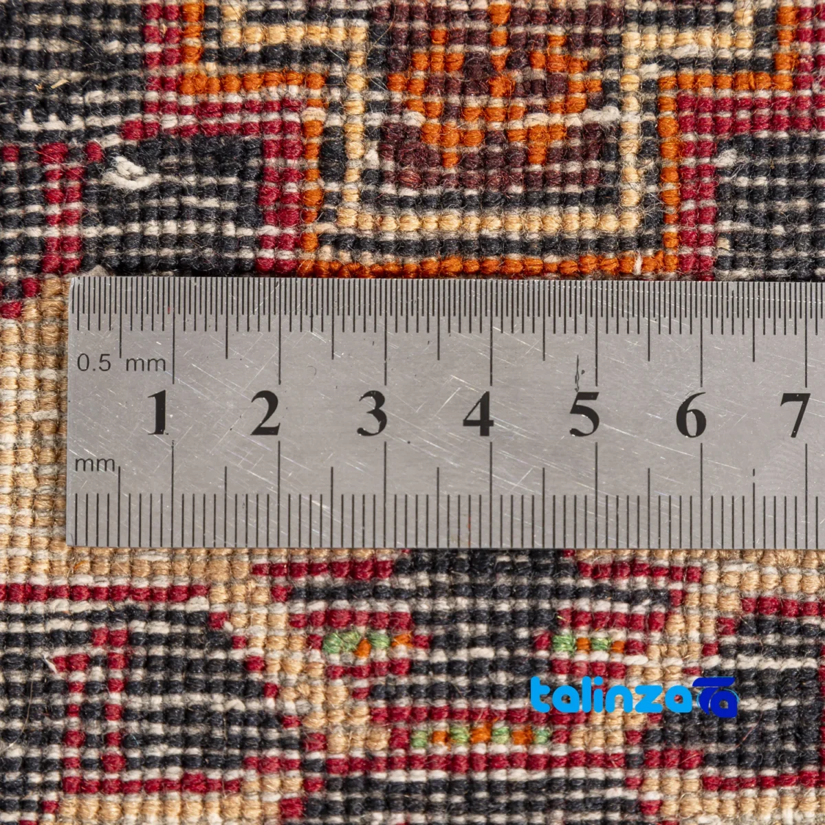 Baloch Handwoven Carpet Model 20.34.2834 Navy - Corner detail showing binding and edges
