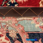 Edge view of Handwoven Carpet Red Design 101952 border and finishing
