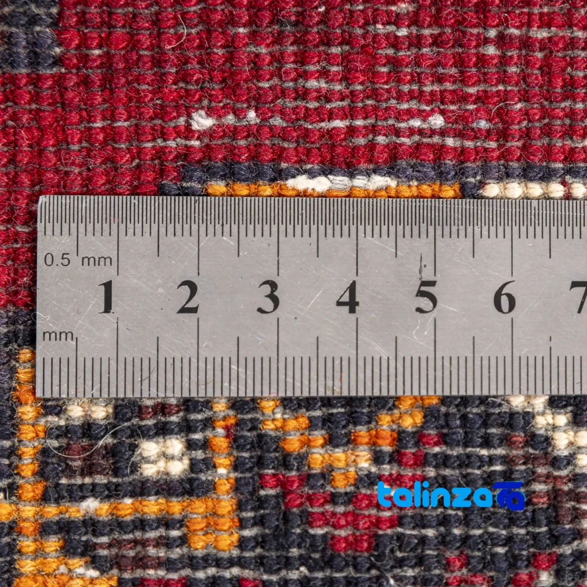Edge view of Baloch Handwoven Rug Model 20.72.1014 border and finishing