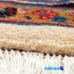 Detail view of Cypress Handwoven Runner Geometric Design Red finish and material