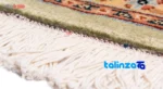 Edge view of C Persia Handwoven Rug Rectangular Green Design border and finishing