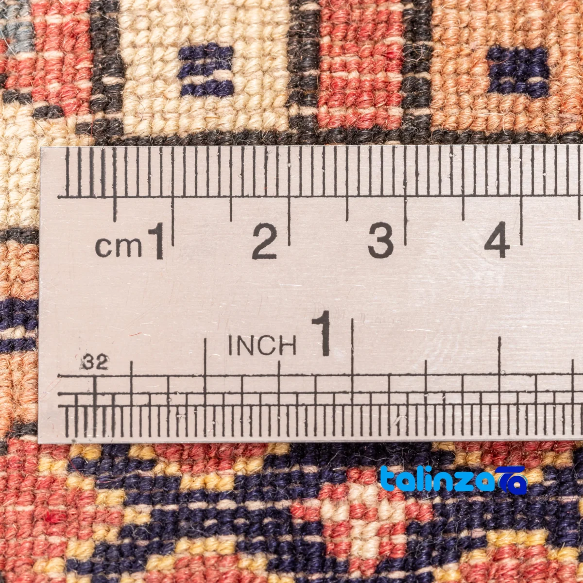 Turkmen Handwoven Area Rug - Rich Color and Craftsmanship border finishing (Edge view)