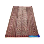 Turkmen Handwoven Carpet Model 401864 Rich Color - Corner detail showing binding and edges