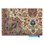 MS Handwoven Rug Latchak Toranj Cream - Corner detail showing binding and edges