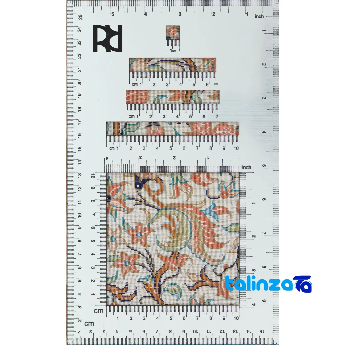 Handwoven Persian Rug Turanj Design Cream border and finishing (Edge view)