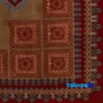 Yelmeh Handcrafted Rug Cream Geometric Design binding and edges (Corner detail)