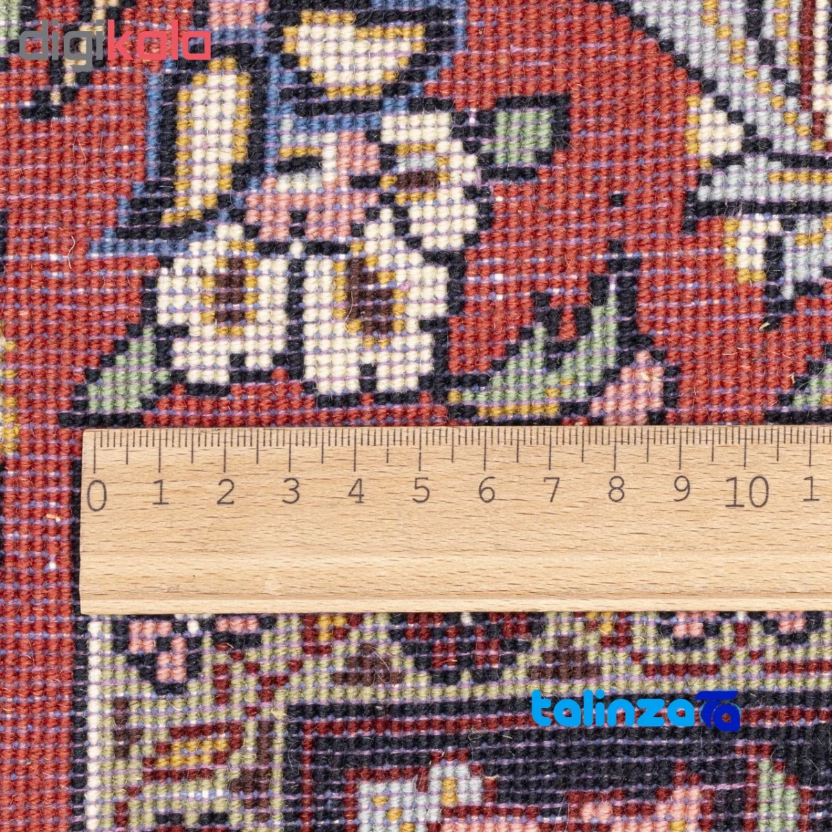 Persia Handwoven Carpet Rectangular Cream Design - Corner detail showing binding and edges