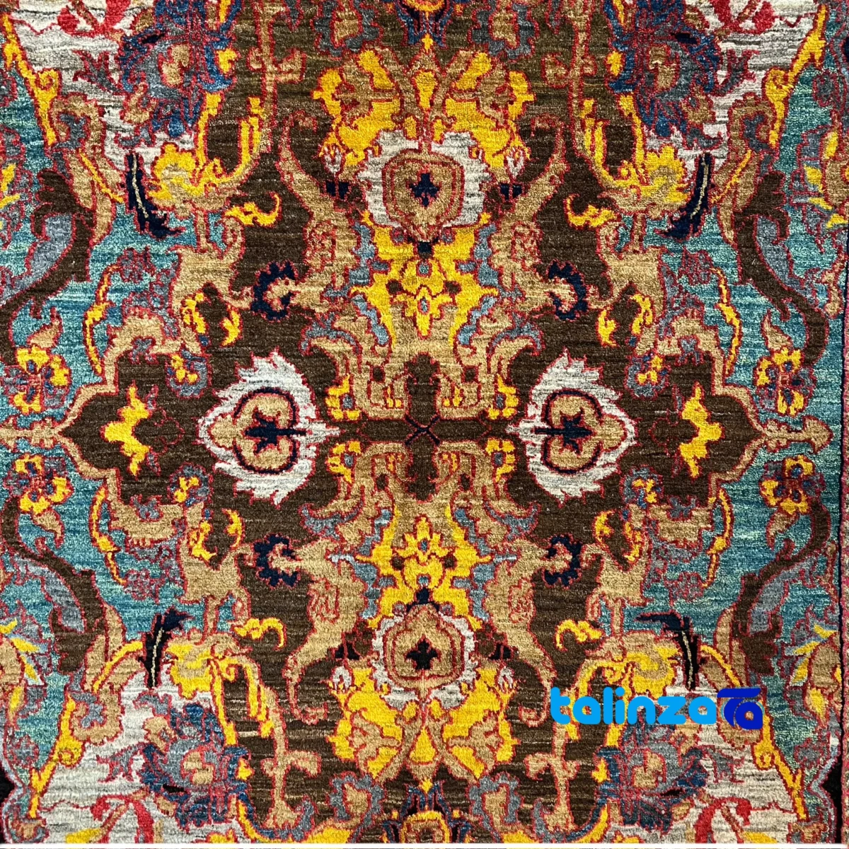 Handwoven Carpet Modern Design Colorful border and finishing (Edge view)