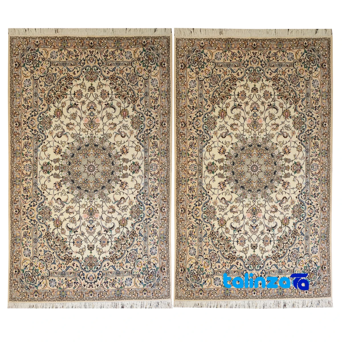 Nain Handmade Carpet Elegant Design 250x160x2 cm - Corner detail showing binding and edges