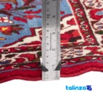 Corner detail of Si Persia Handwoven Runner Rug Elegant Blue binding and edges