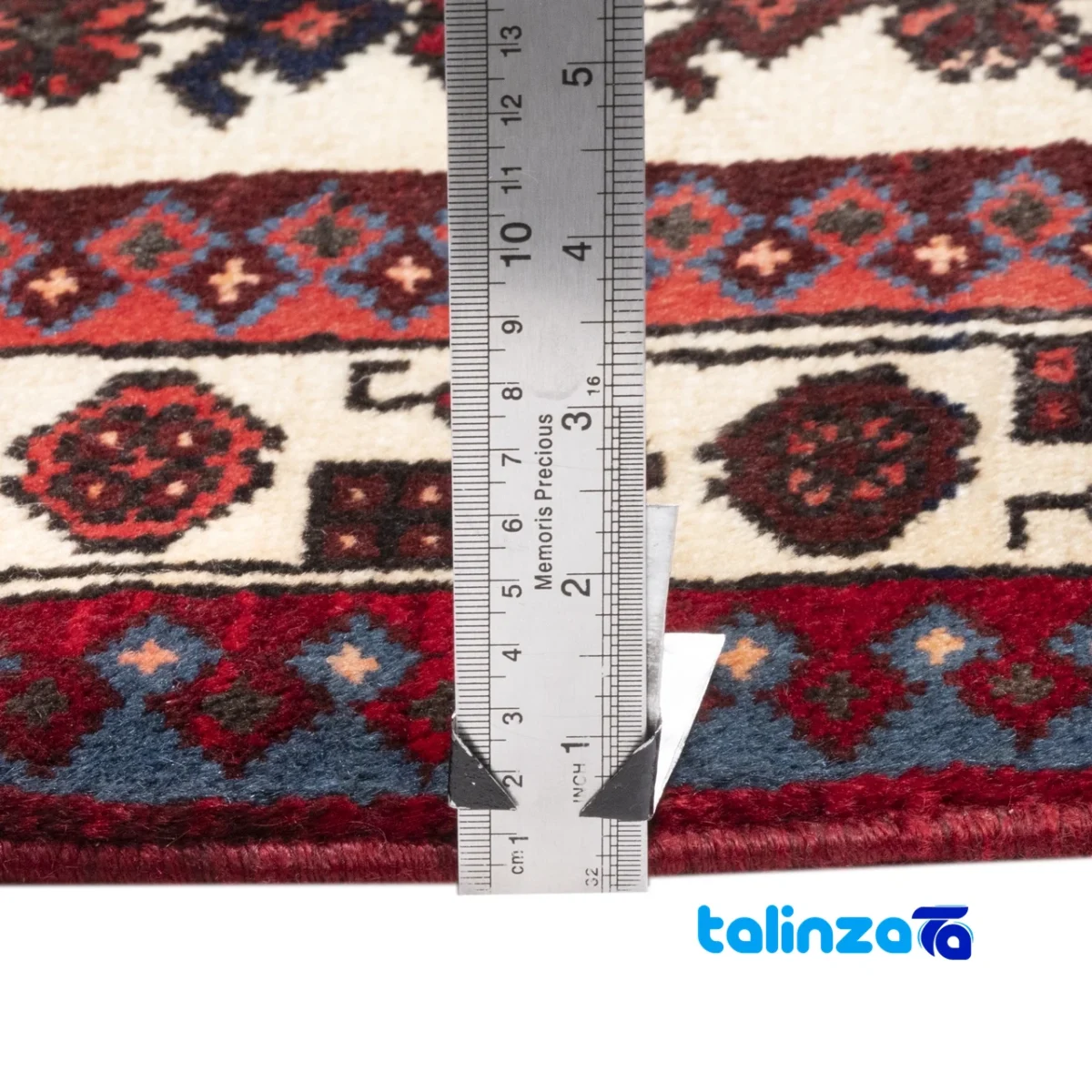 Corner detail of C Persia Handwoven Rug Elegant Design binding and edges