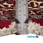 Si Persia Handwoven Carpet Circular Design Red 204x204 cm - Corner detail showing binding and edges