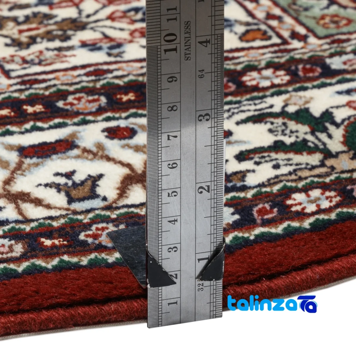 Persia Handwoven Rug Colorful Design - Corner detail showing binding and edges