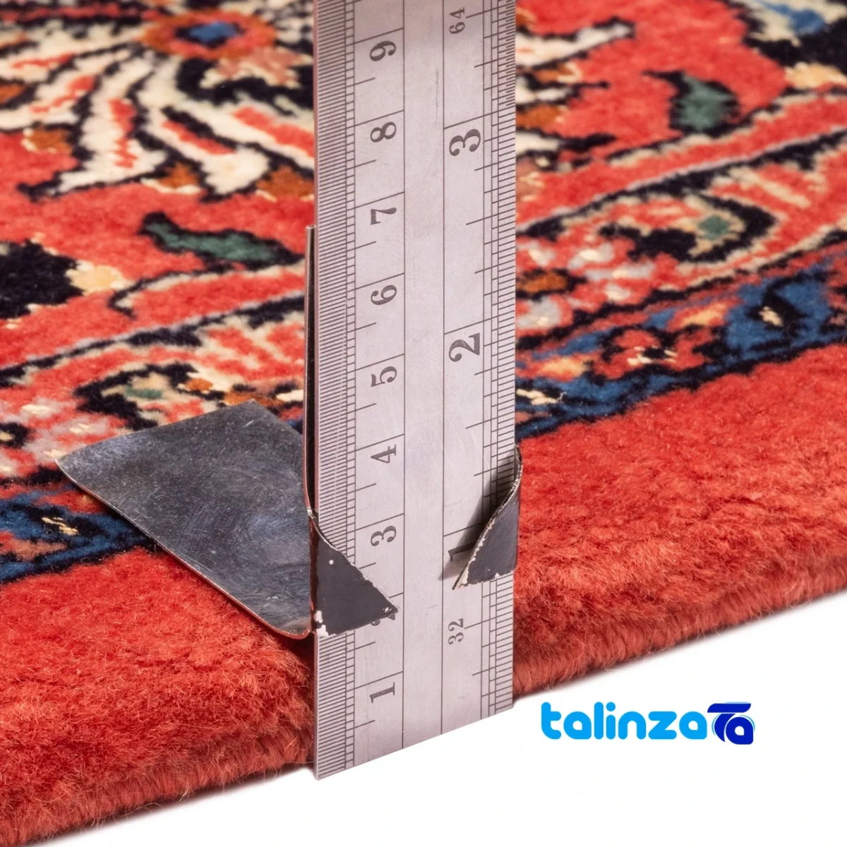 Si Persia Handwoven Carpet Elegant Design 231x166x2 cm border and finishing (Edge view)