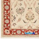 Si Persia Handwoven Rug Model 705530 Cream Background - Corner detail showing binding and edges