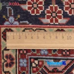 Corner detail of Cypress Persian Handwoven Rug Geometric Design binding and edges