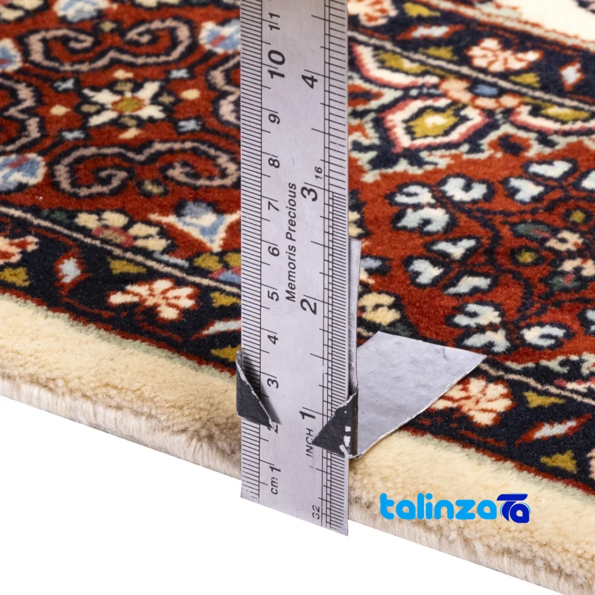 Cypress Handwoven Area Rug Elegant Cream Design binding and edges (Corner detail)