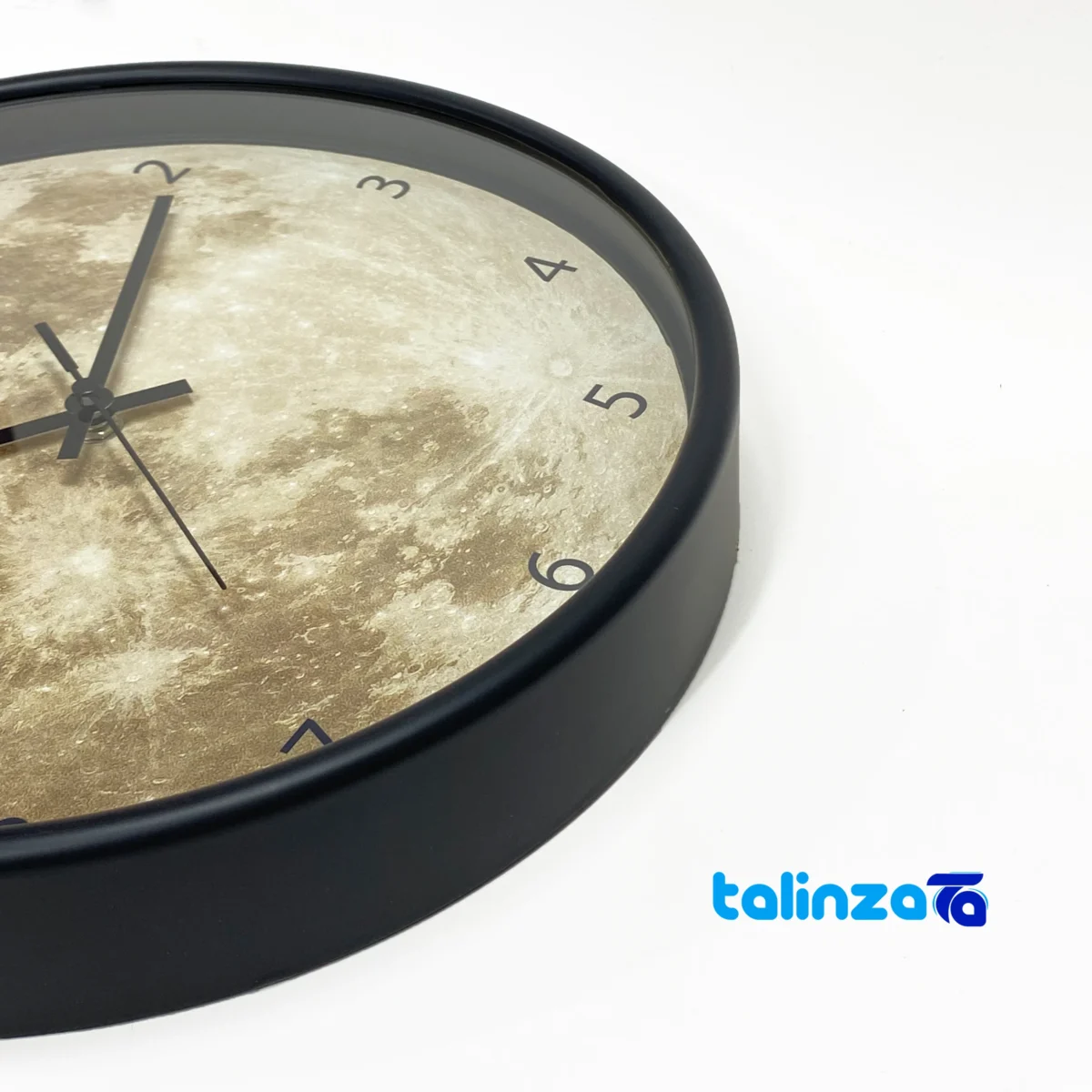 Detail view of CW Moon Num Wall Clock Stylish Design movement and rear mount