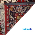 Harris Handmade Rug Cream Geometric Design - Corner detail showing binding and edges