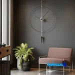 Detail view of Elensi Wall Clock Mars Quartz Design movement and rear mount